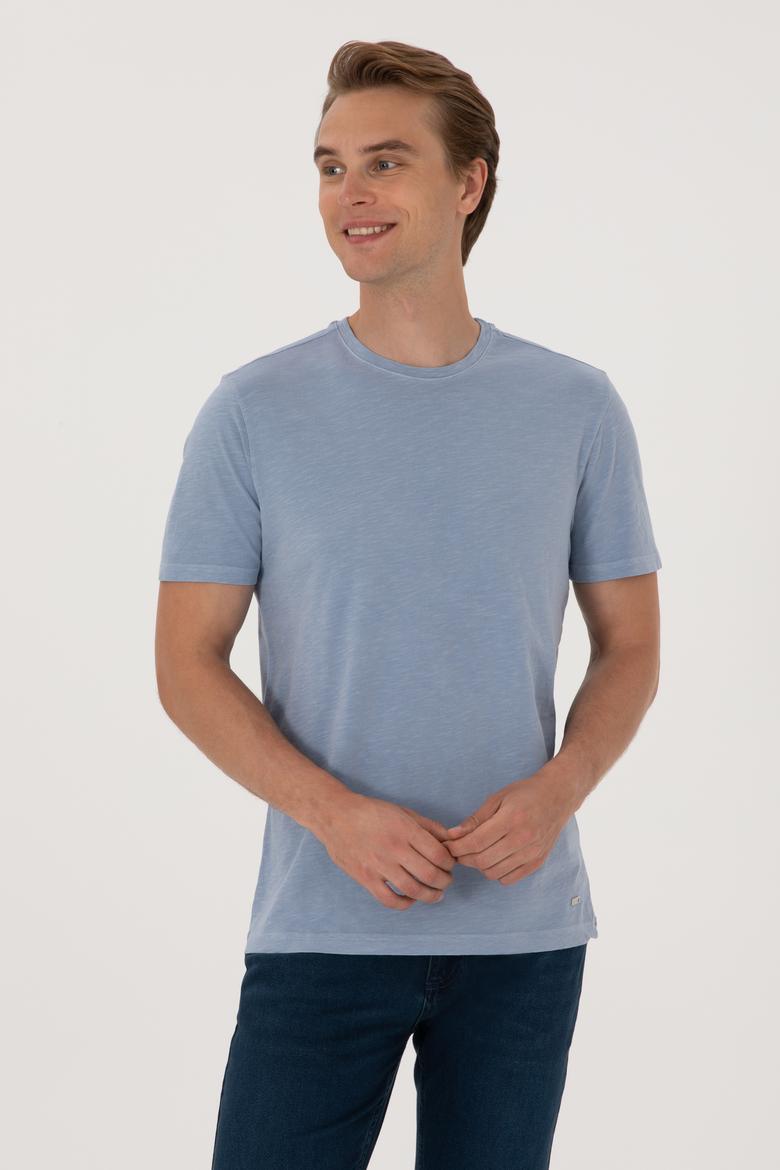 Erkek Mavi Basic Tişört - 50297987080