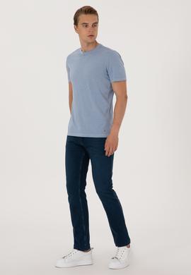 Erkek Mavi Basic Tişört - 50297987080