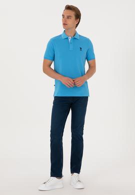 Erkek Turkuaz Basic Tişört - 50298031315