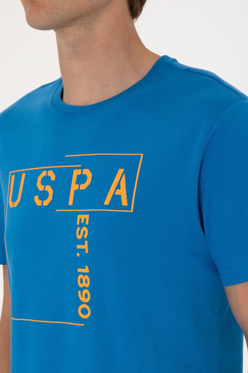 Erkek Regular Fit Kobalt Mavi Bisiklet Yaka Tişört