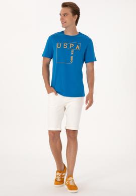 Erkek Regular Fit Kobalt Mavi Bisiklet Yaka Tişört - 50306908019