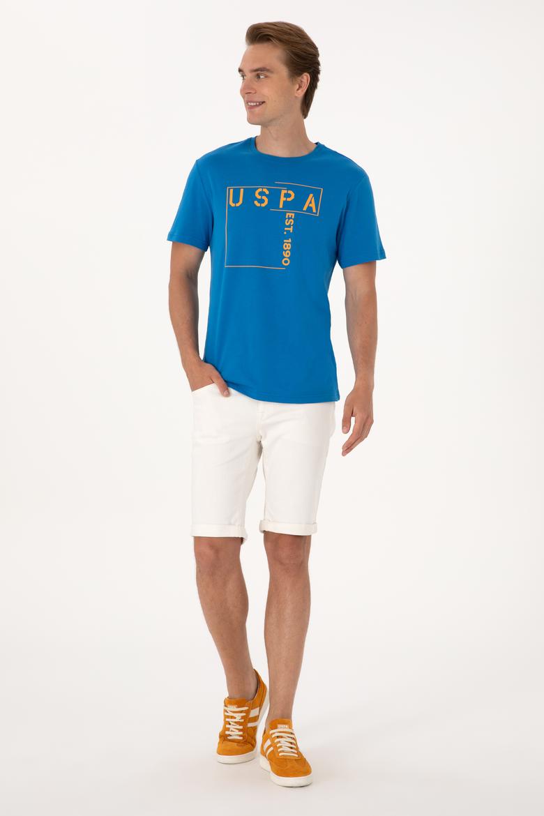 Erkek Regular Fit Kobalt Mavi Bisiklet Yaka Tişört - 50306908019