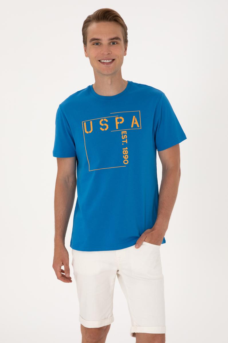 Erkek Regular Fit Kobalt Mavi Bisiklet Yaka Tişört