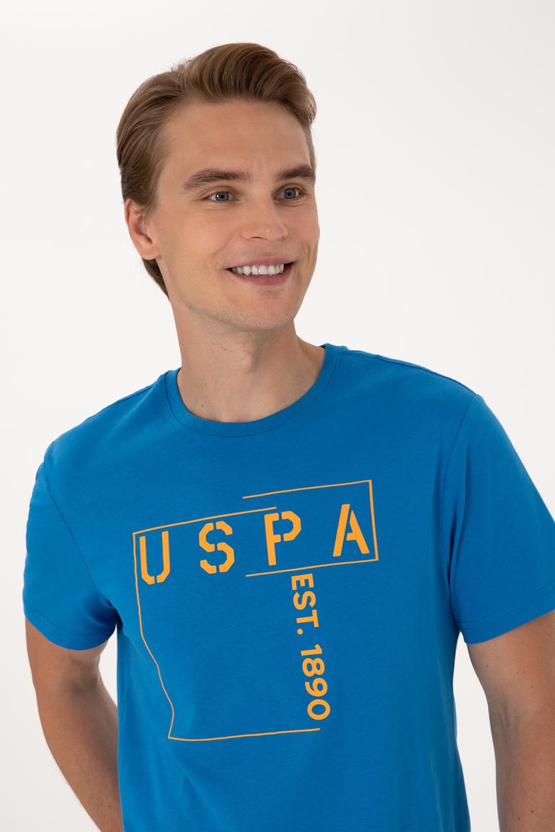 Erkek Regular Fit Kobalt Mavi Bisiklet Yaka Tişört - 50306908019