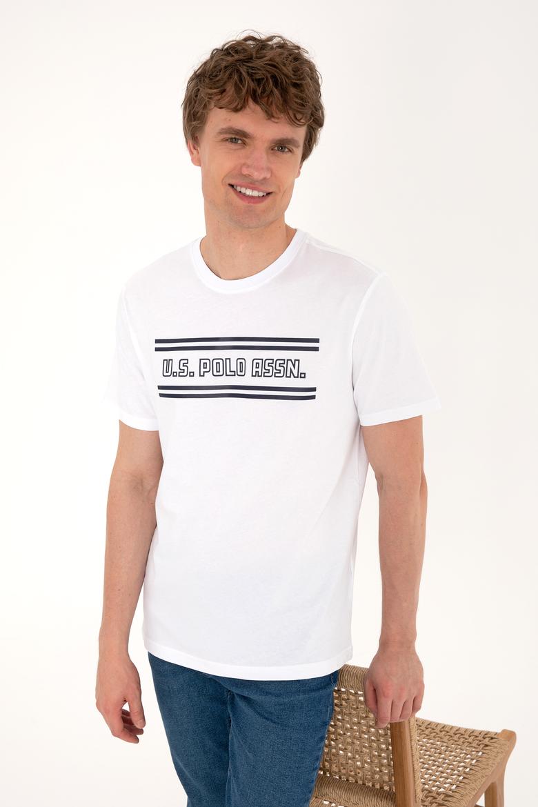 Erkek Regular Fit Beyaz Bisiklet Yaka Tişört - 50306907037