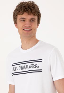 Erkek Regular Fit Beyaz Bisiklet Yaka Tişört - 50306907032