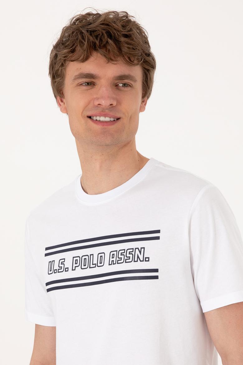 Erkek Regular Fit Beyaz Bisiklet Yaka Tişört - 50306907032