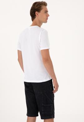 Erkek Regular Fit Beyaz Bisiklet Yaka Tişört - 50306908009