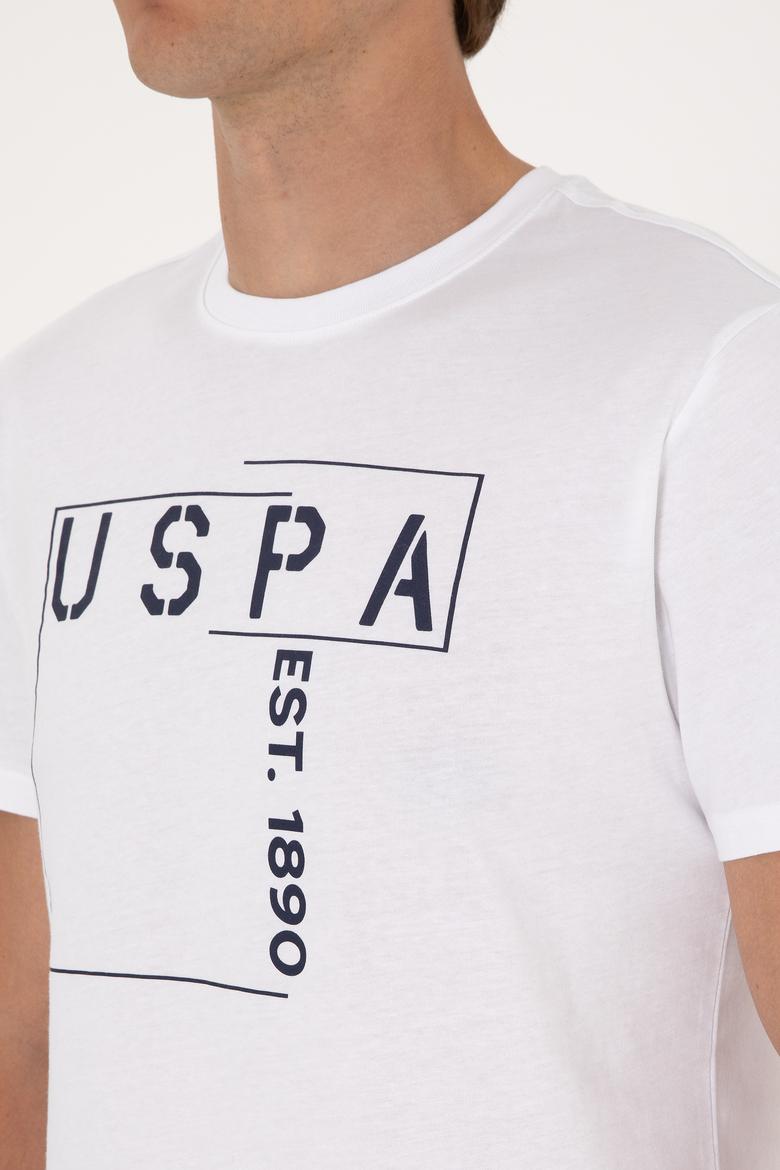 Erkek Regular Fit Beyaz Bisiklet Yaka Tişört - 50306908009