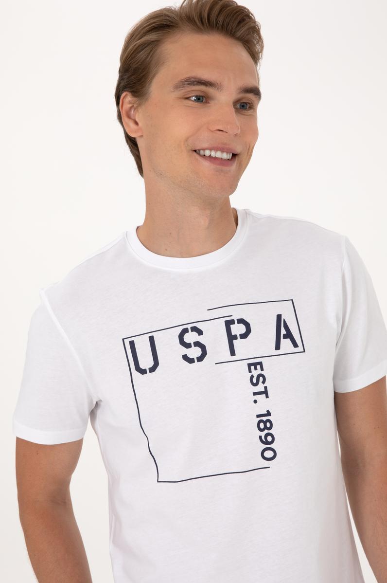 Erkek Regular Fit Beyaz Bisiklet Yaka Tişört