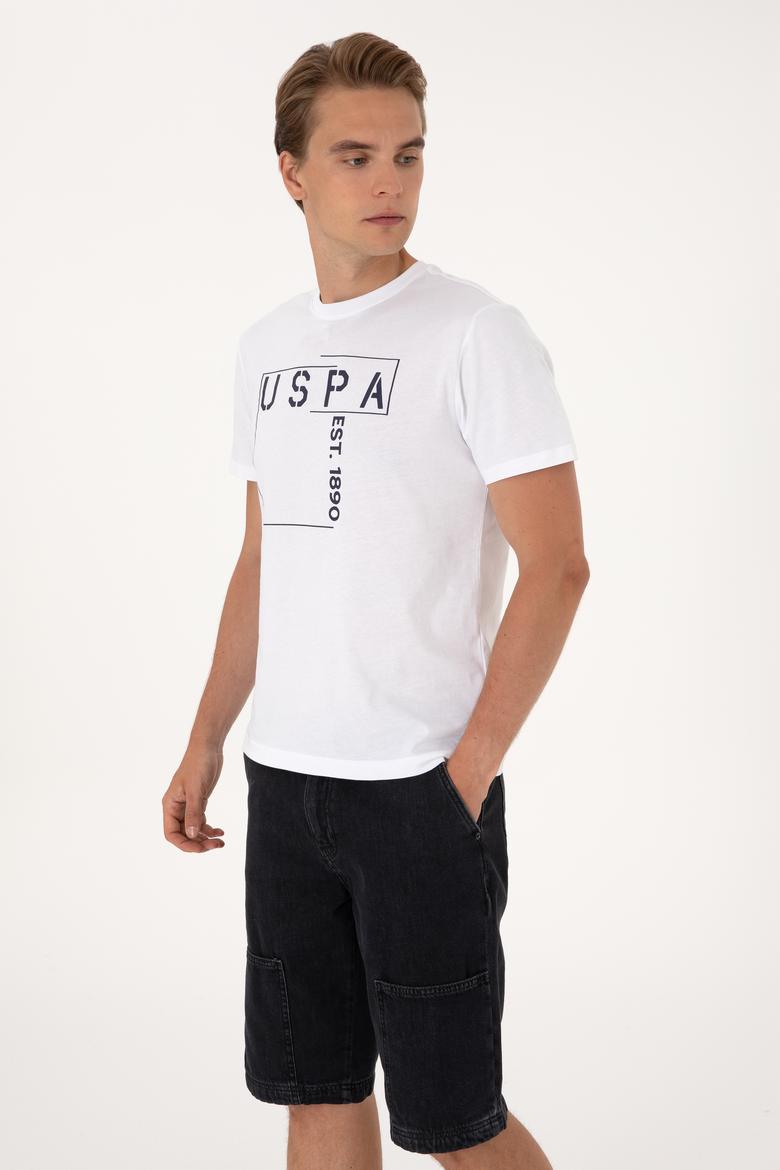 Erkek Regular Fit Beyaz Bisiklet Yaka Tişört - 50306908009