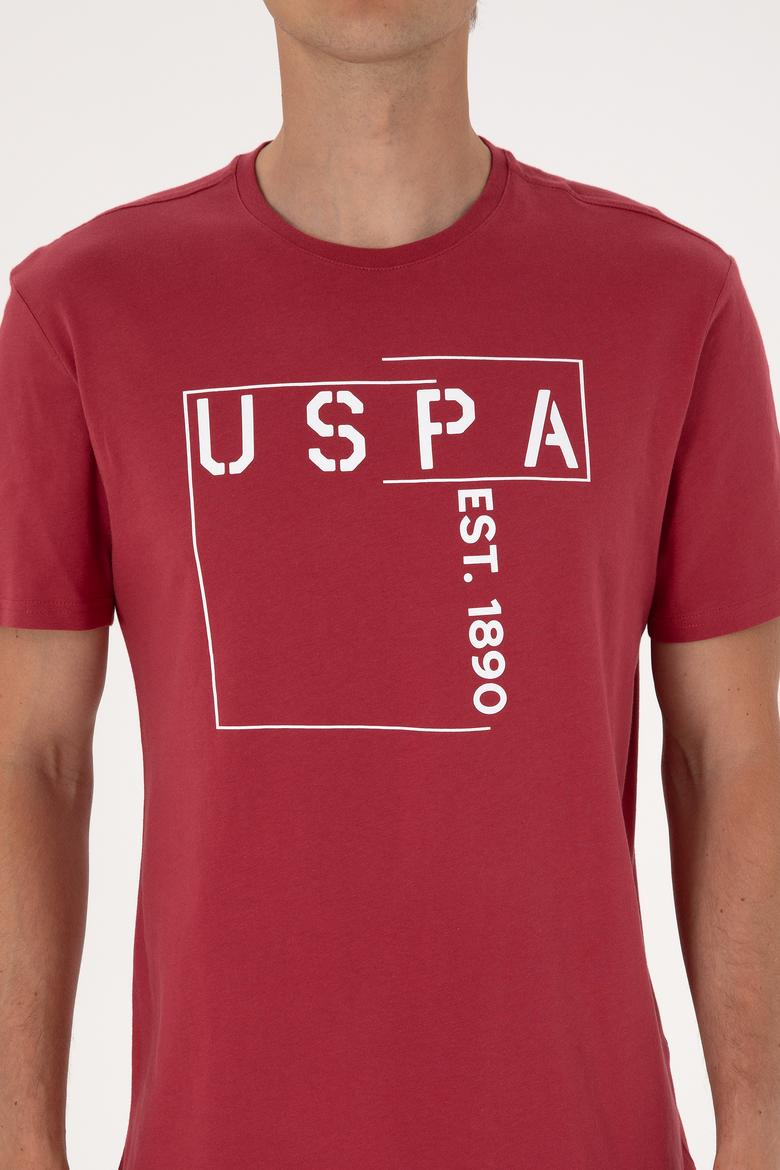 Erkek Regular Fit Vişne Bisiklet Yaka Tişört - 50306908029