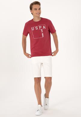 Erkek Regular Fit Vişne Bisiklet Yaka Tişört - 50306908029