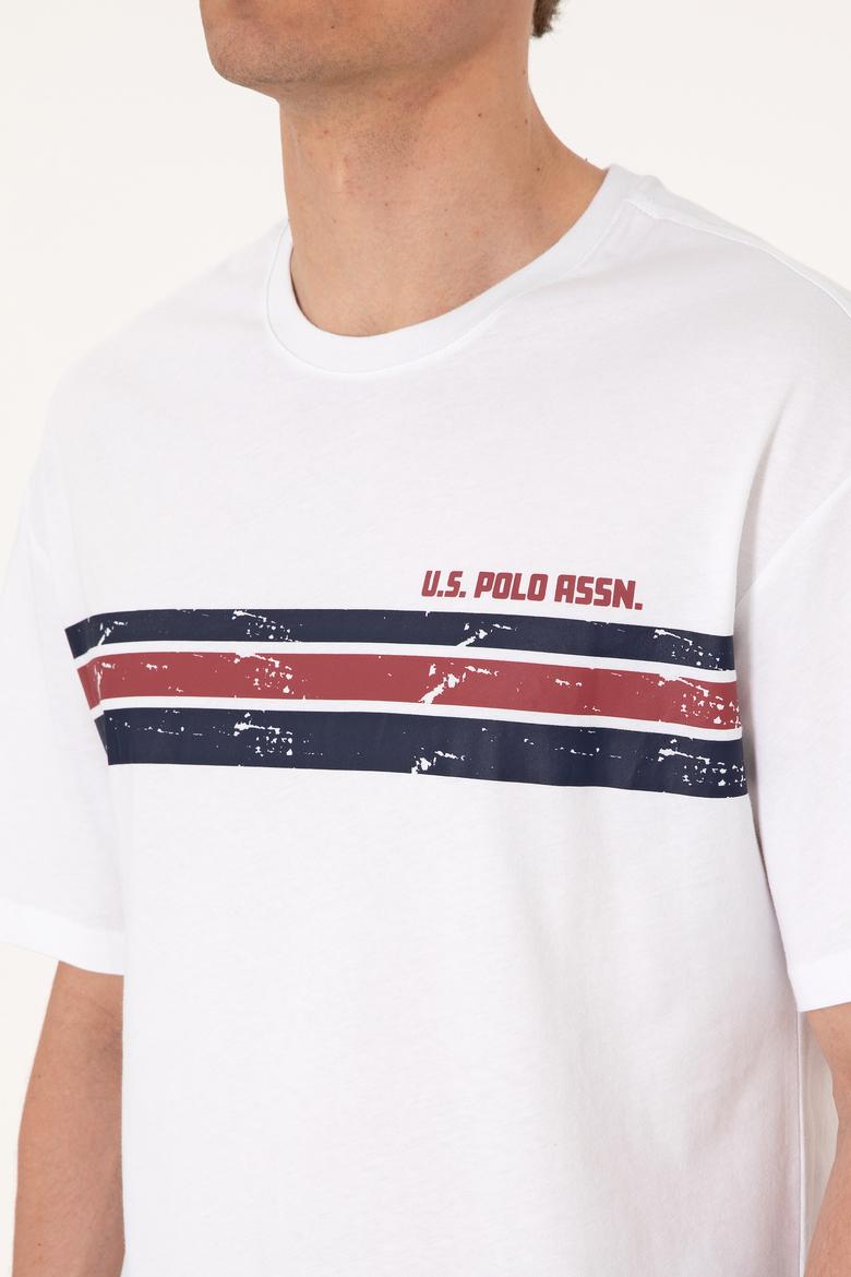 Erkek Comfort Fit Beyaz Bisiklet Yaka Tişört - 50306912019