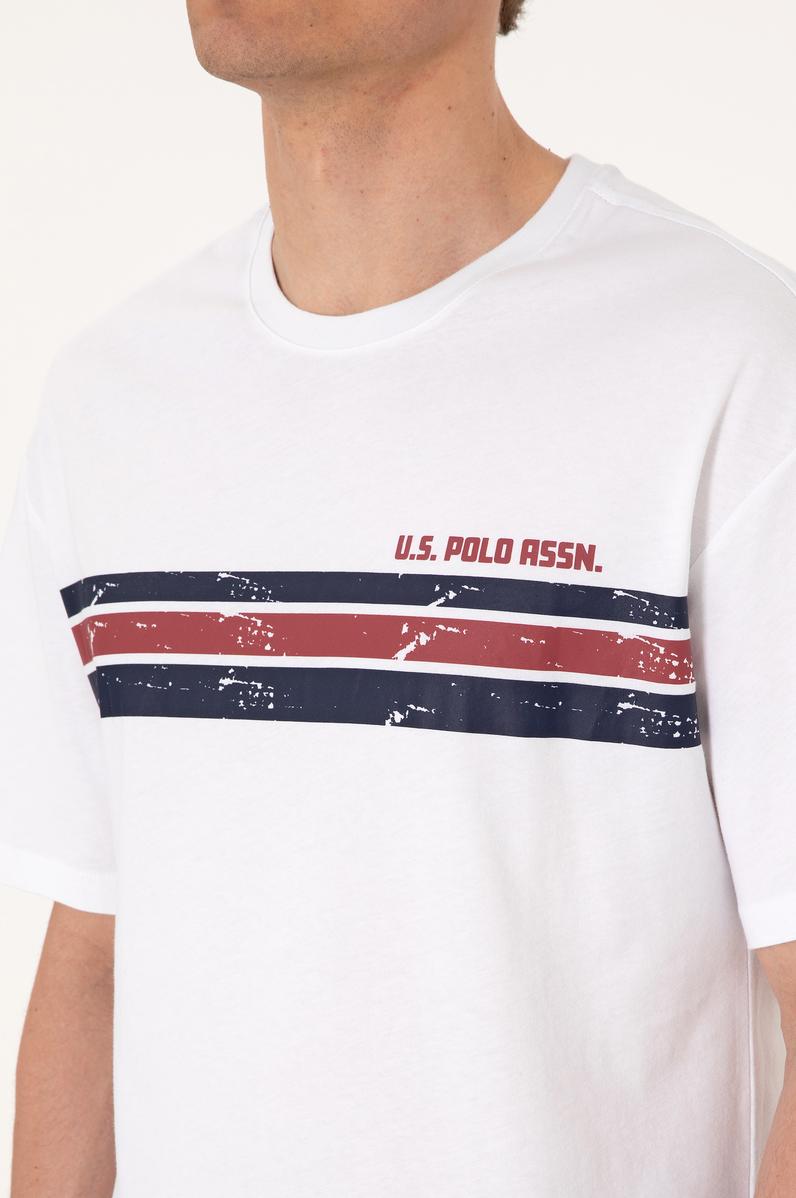 Erkek Comfort Fit Beyaz Bisiklet Yaka Tişört