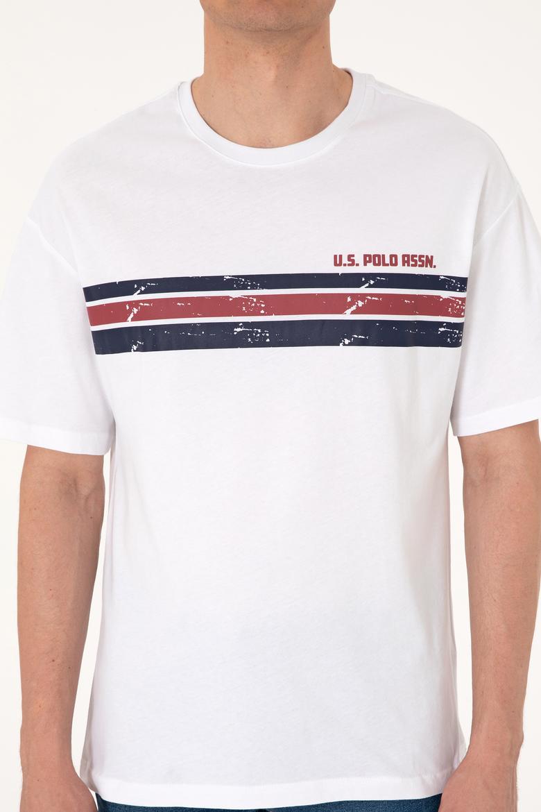 Erkek Comfort Fit Beyaz Bisiklet Yaka Tişört - 50306912019