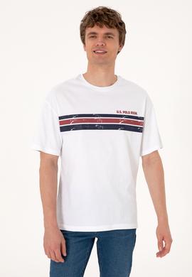 Erkek Comfort Fit Beyaz Bisiklet Yaka Tişört - 50306912019