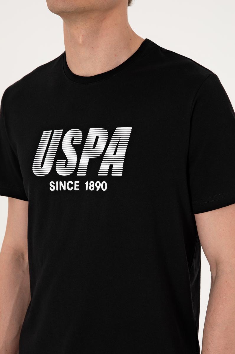 Erkek Regular Fit Siyah Bisiklet Yaka Tişört