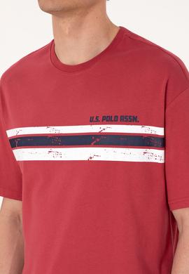 Erkek Comfort Fit Vişne Bisiklet Yaka Tişört - 50306912036