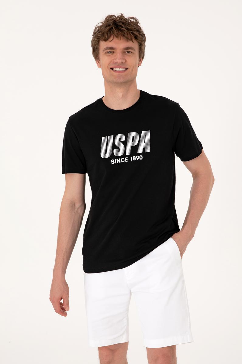 Erkek Regular Fit Siyah Bisiklet Yaka Tişört