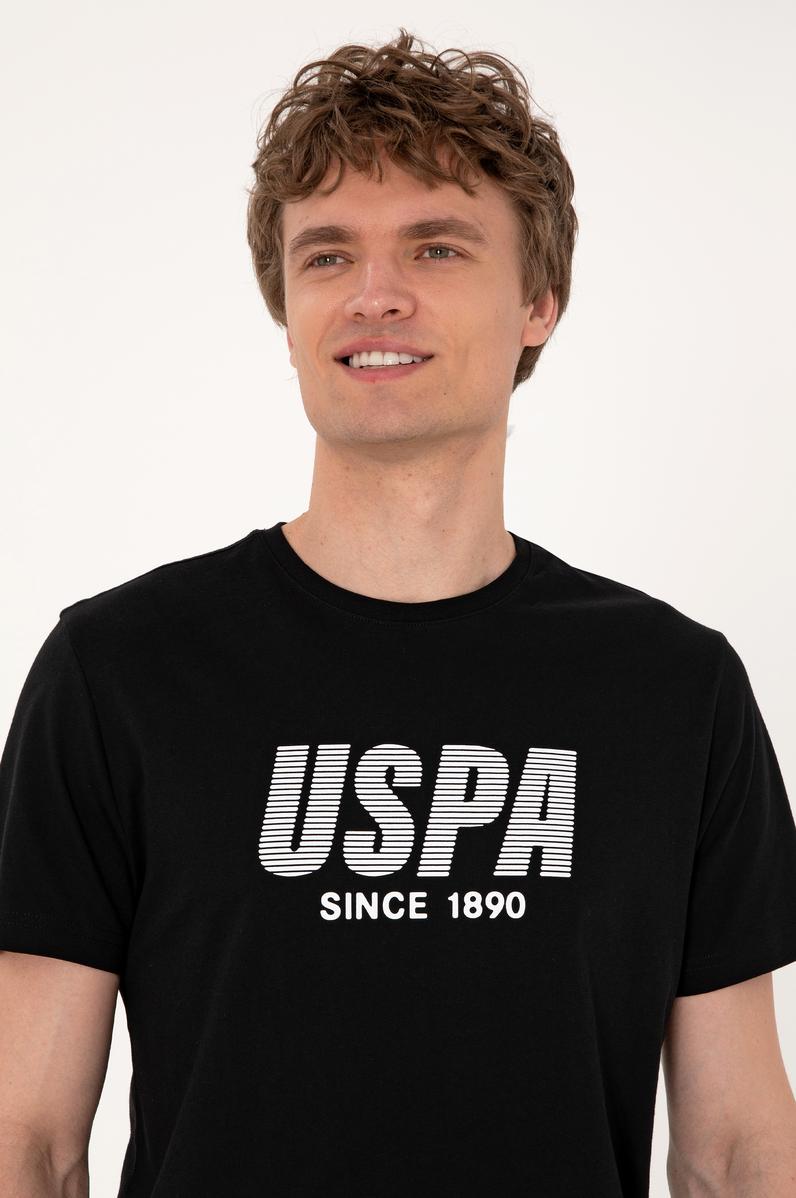 Erkek Regular Fit Siyah Bisiklet Yaka Tişört