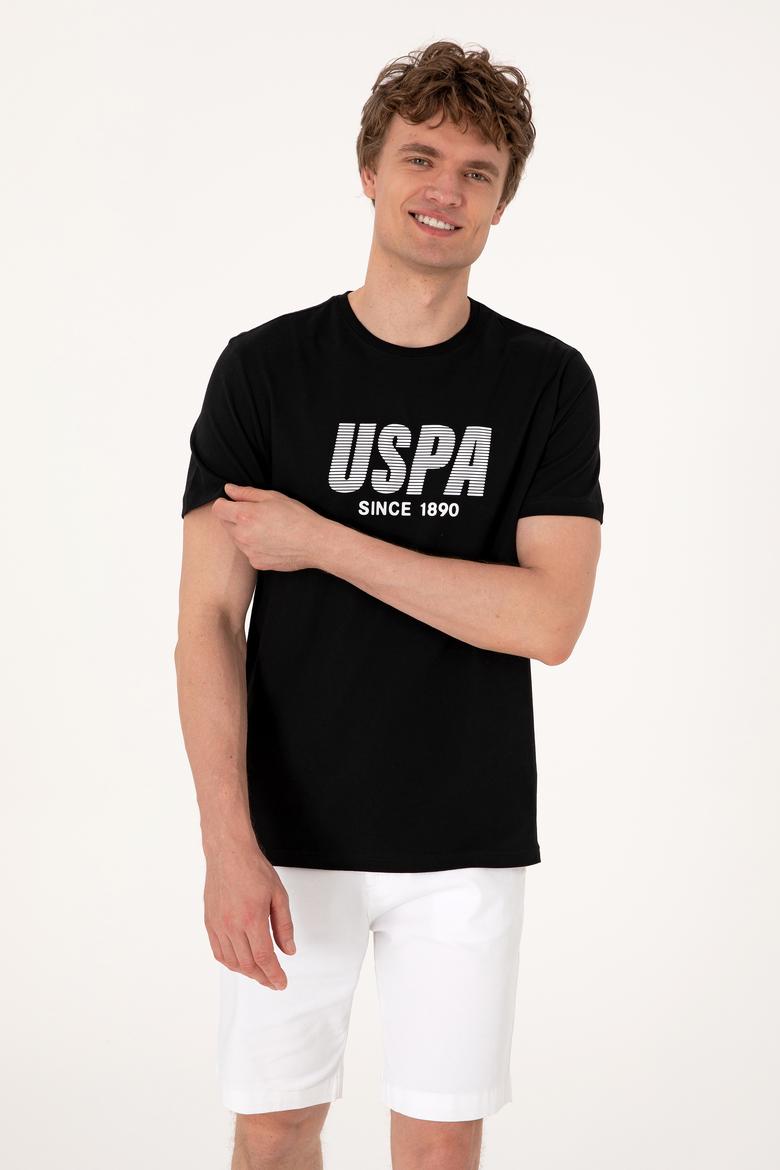 Erkek Regular Fit Siyah Bisiklet Yaka Tişört - 50306966061