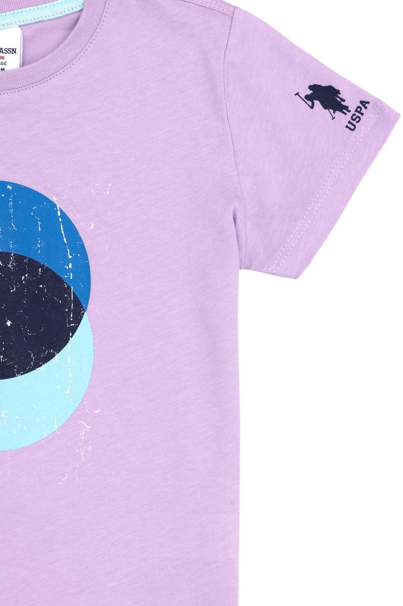 Erkek Çocuk Lila Bisiklet Yaka Tişört