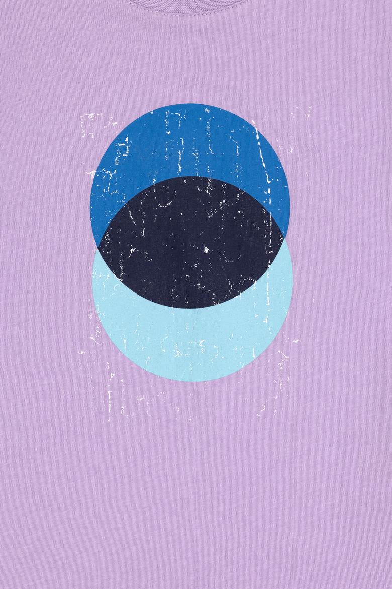 Erkek Çocuk Lila Bisiklet Yaka Tişört - 50307292022