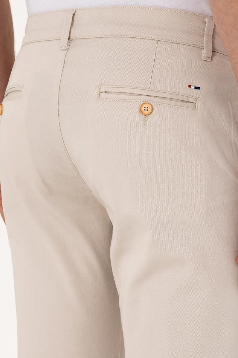 Erkek Slim Fit Bej Kanvas / Chino Pantolon