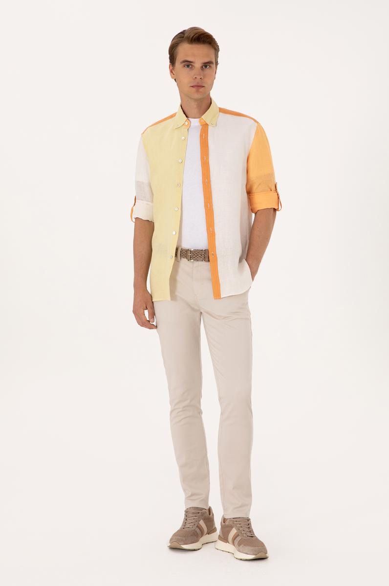 Erkek Bej Kanvas / Chino Pantolon