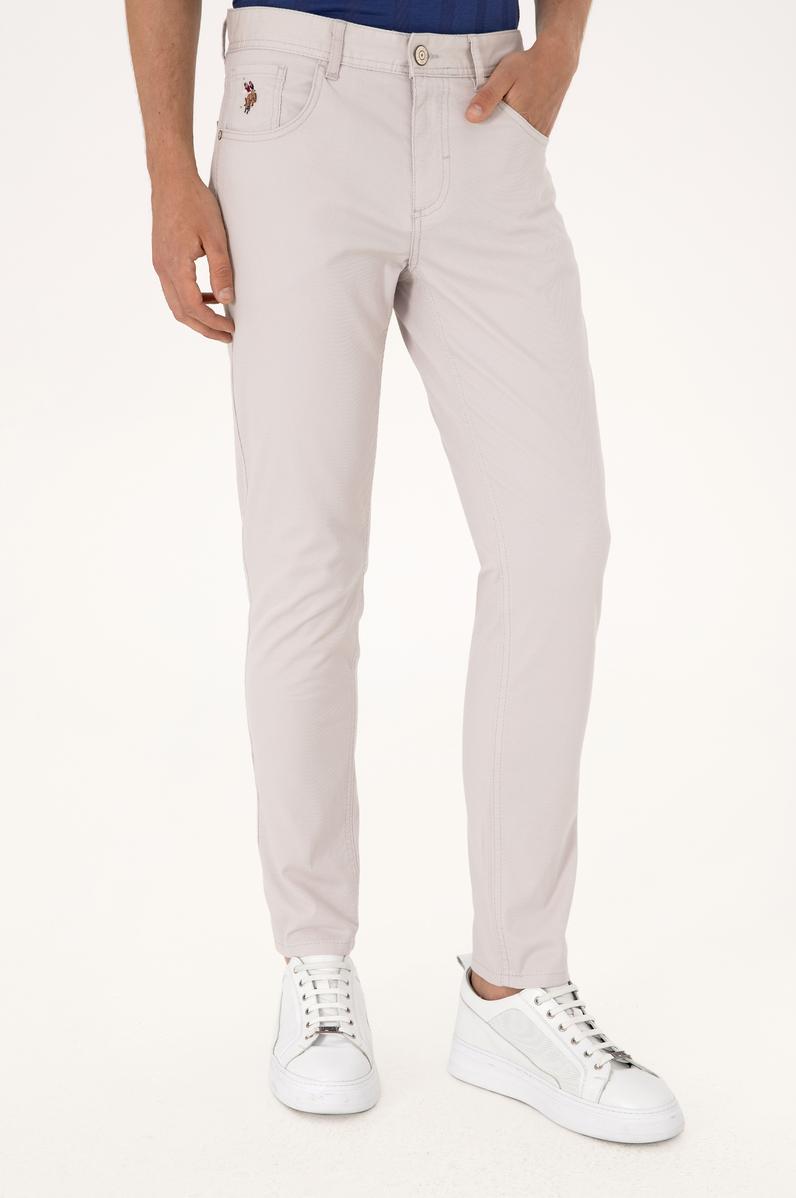 Erkek Açık Gri Kanvas / Chino Pantolon
