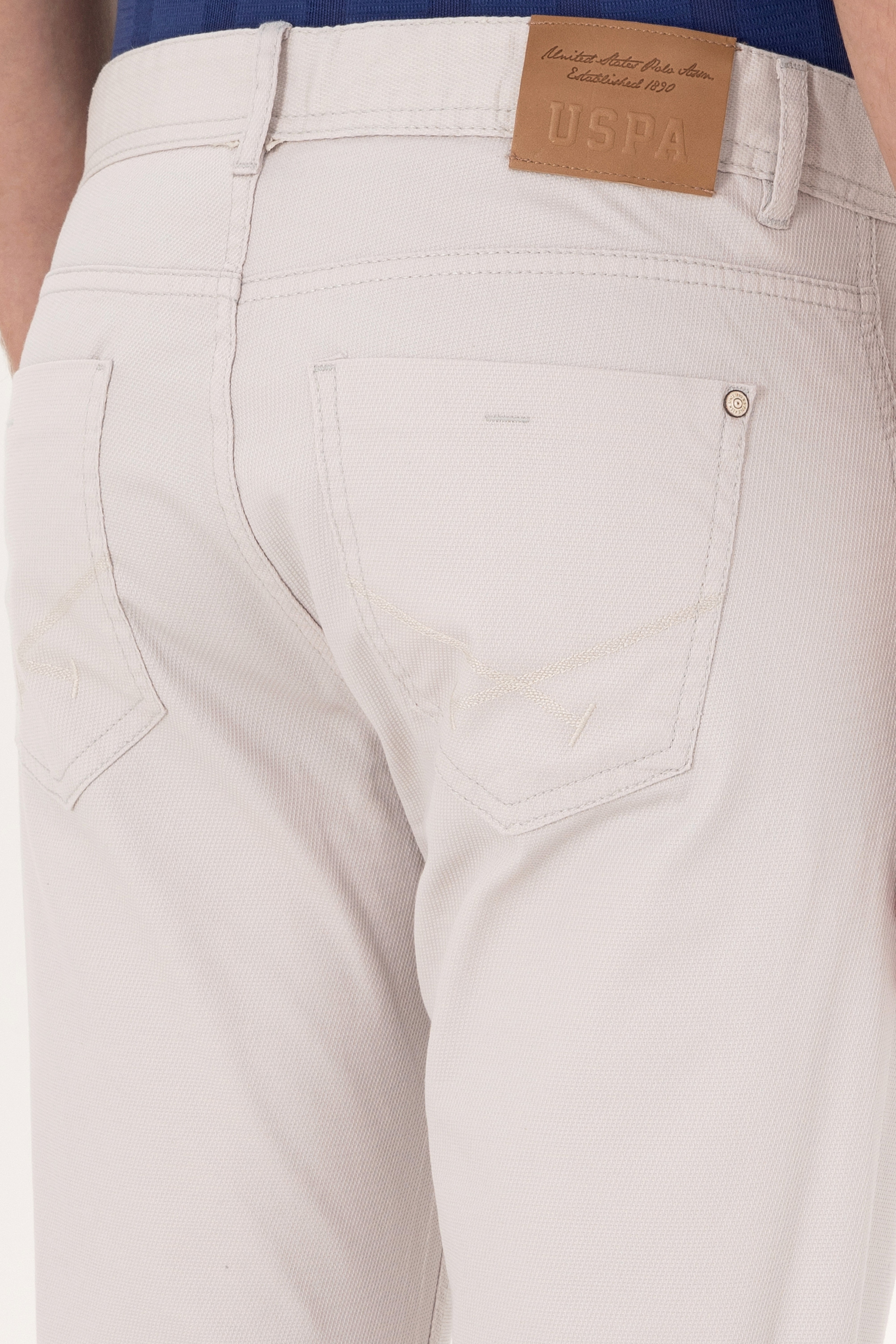 Erkek Slim Fit Açık Gri Kanvas / Chino Pantolon - Image 6