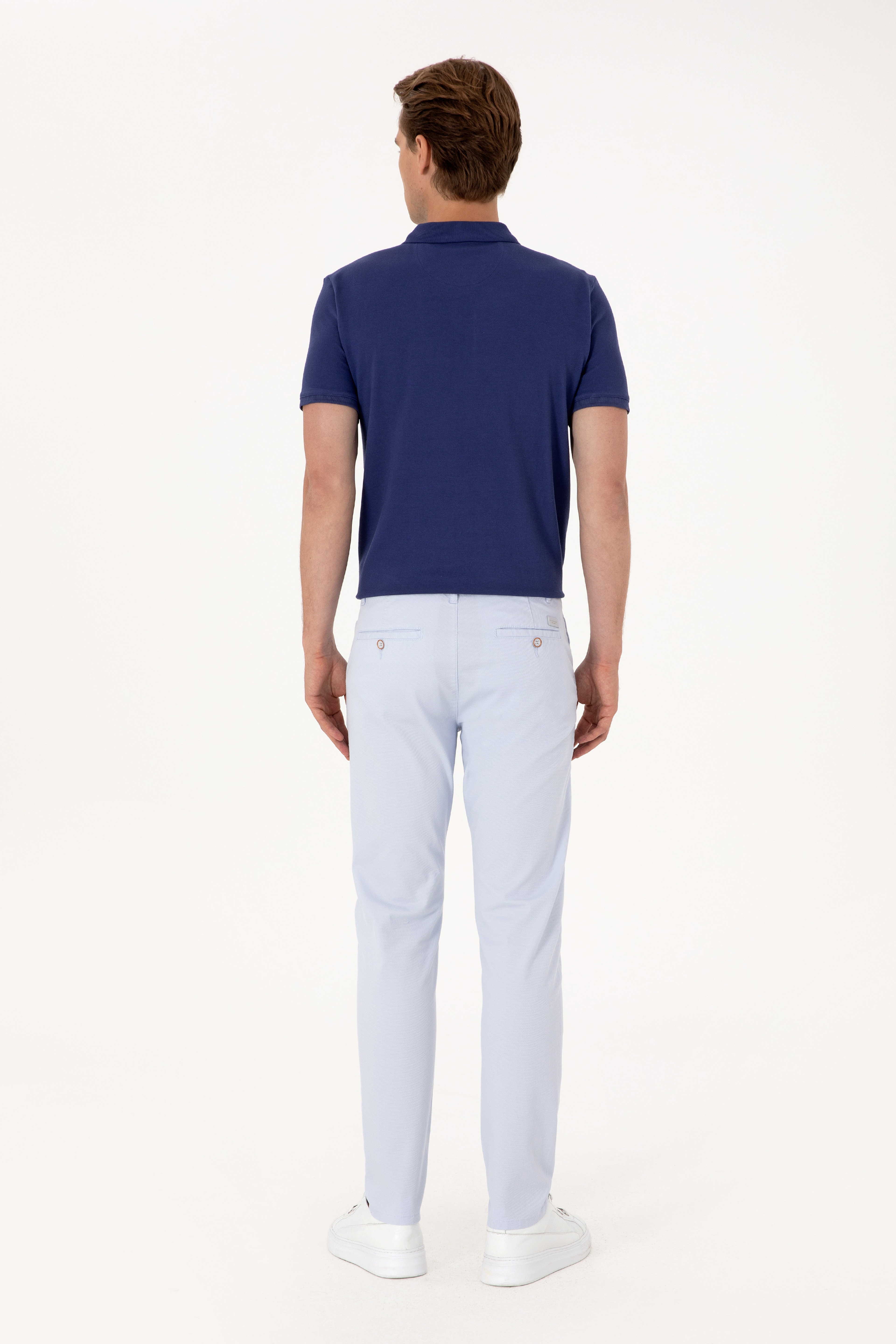 Erkek Slim Fit Açık Mavi Kanvas / Chino Pantolon - Image 4