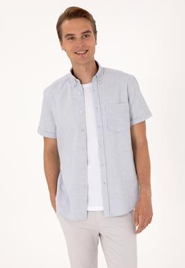Erkek Açık Gri Kısa Kollu Gömlek - 50300222008