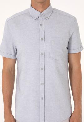 Erkek Açık Gri Kısa Kollu Gömlek - 50300222008