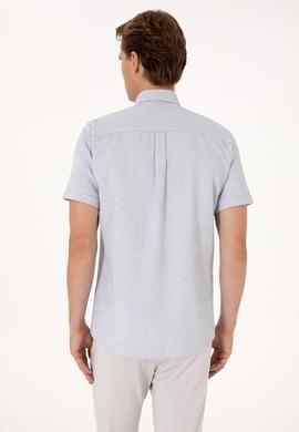 Erkek Açık Gri Kısa Kollu Gömlek - 50300222008