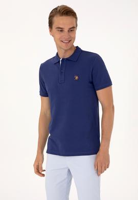 Erkek Slim Fit Polo Yaka Açık Lacivert Basic Tişört - 50310669066