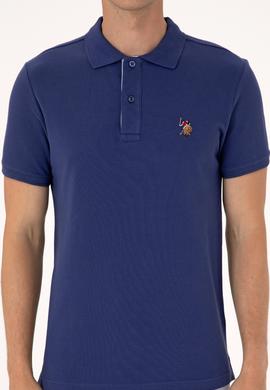 Erkek Slim Fit Polo Yaka Açık Lacivert Basic Tişört - 50310669066