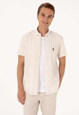 Erkek Camel Kısa Kollu Gömlek - 50299600016