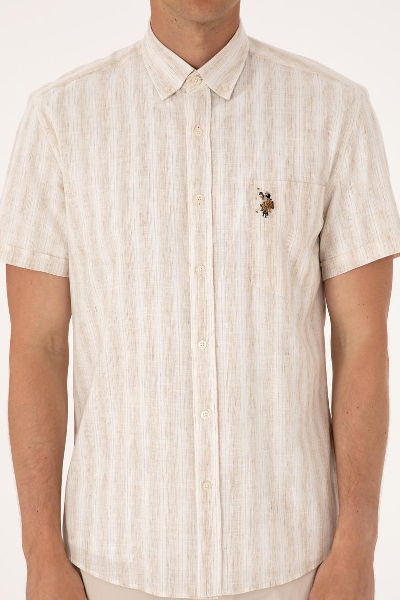Erkek Camel Kısa Kollu Gömlek - 50299600016