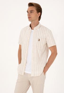 Erkek Camel Kısa Kollu Gömlek - 50299600016