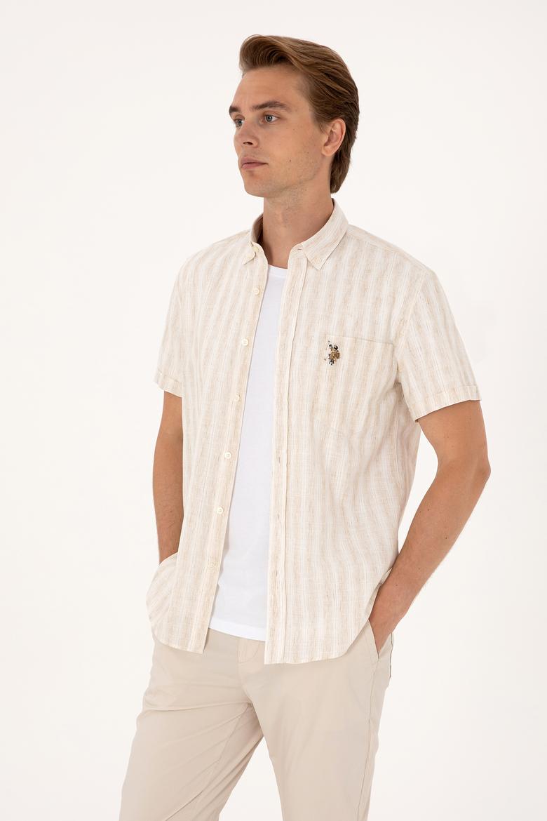 Erkek Camel Kısa Kollu Gömlek - 50299600016