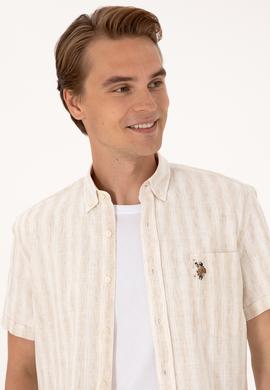 Erkek Camel Kısa Kollu Gömlek - 50299600016