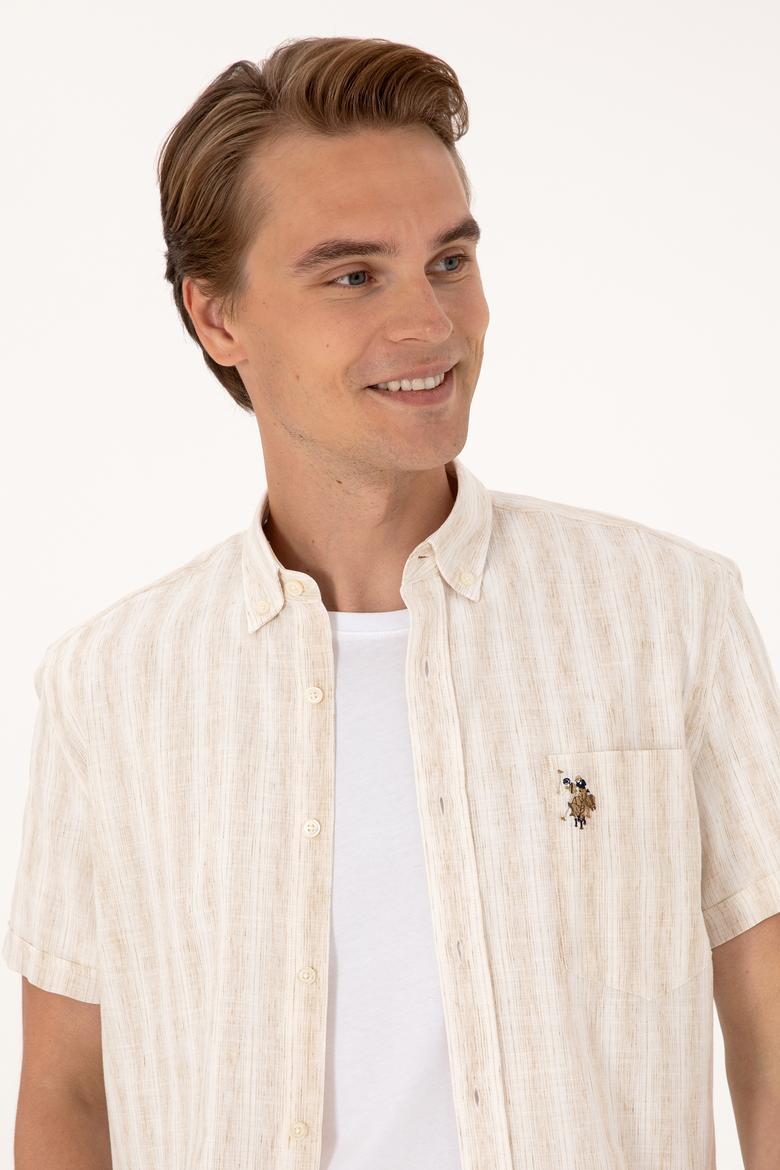 Erkek Camel Kısa Kollu Gömlek - 50299600016