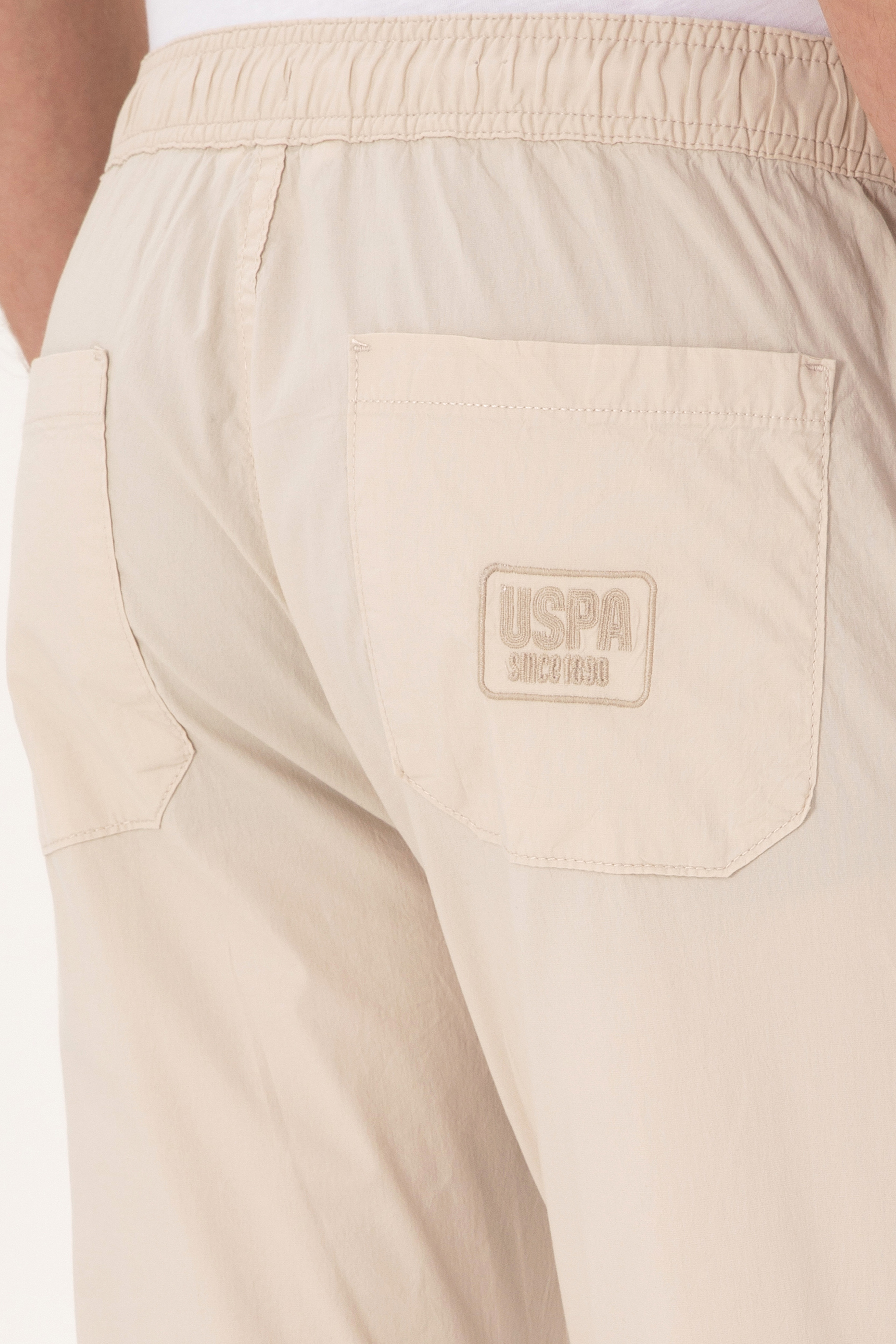 Erkek Jogger Fit Taş Kanvas Pantolon