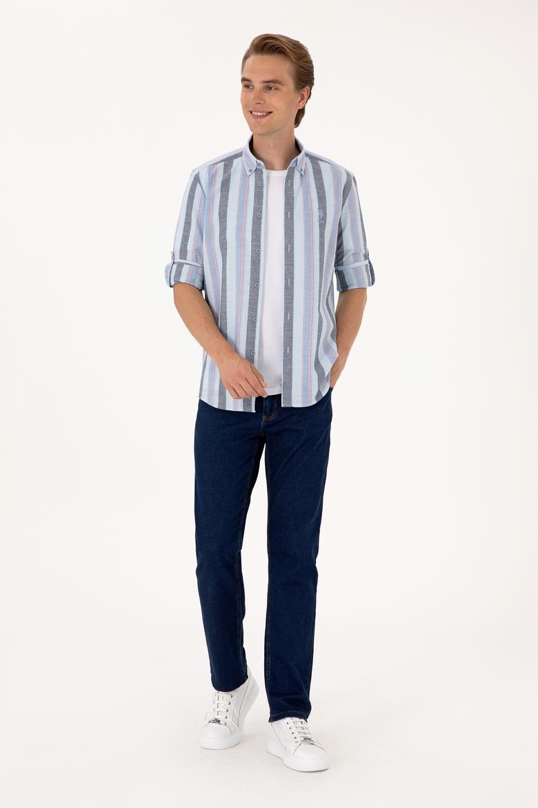 Erkek Açık Mavi Uzun Kollu Gömlek - 50299589009