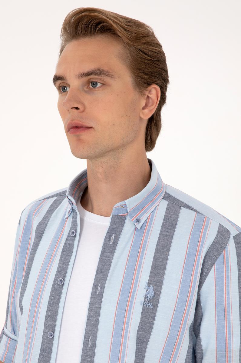 Erkek Açık Mavi Uzun Kollu Gömlek