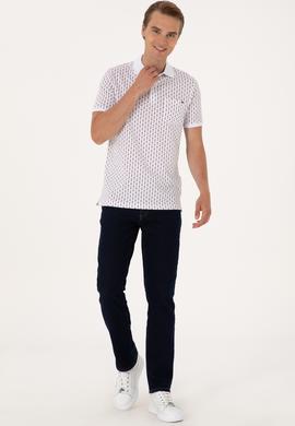 Erkek Regular Fit Beyaz Polo Yaka Tişört - 50299637033