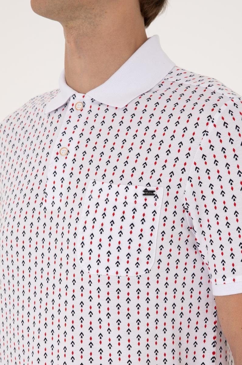 Erkek Regular Fit Beyaz Polo Yaka Tişört