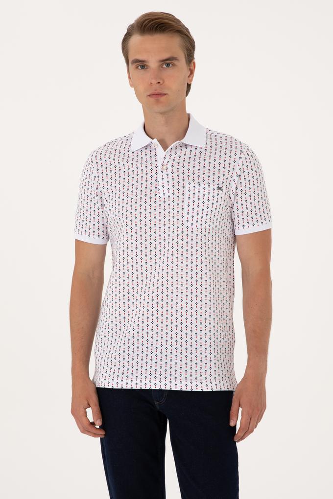 Erkek Regular Fit Beyaz Polo Yaka Tişört